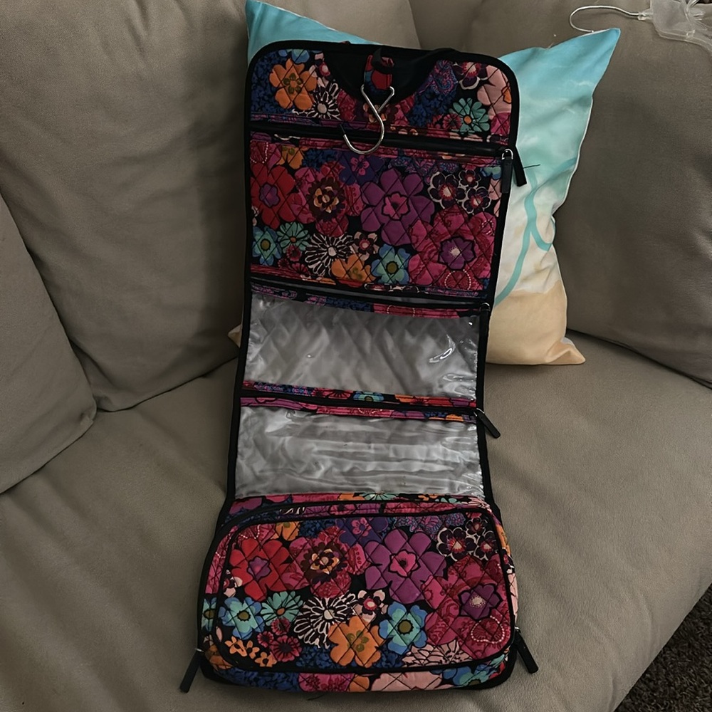 Vera Bradley Fiesta Floral Quilted Women's Hanging Makeup Travel Bag